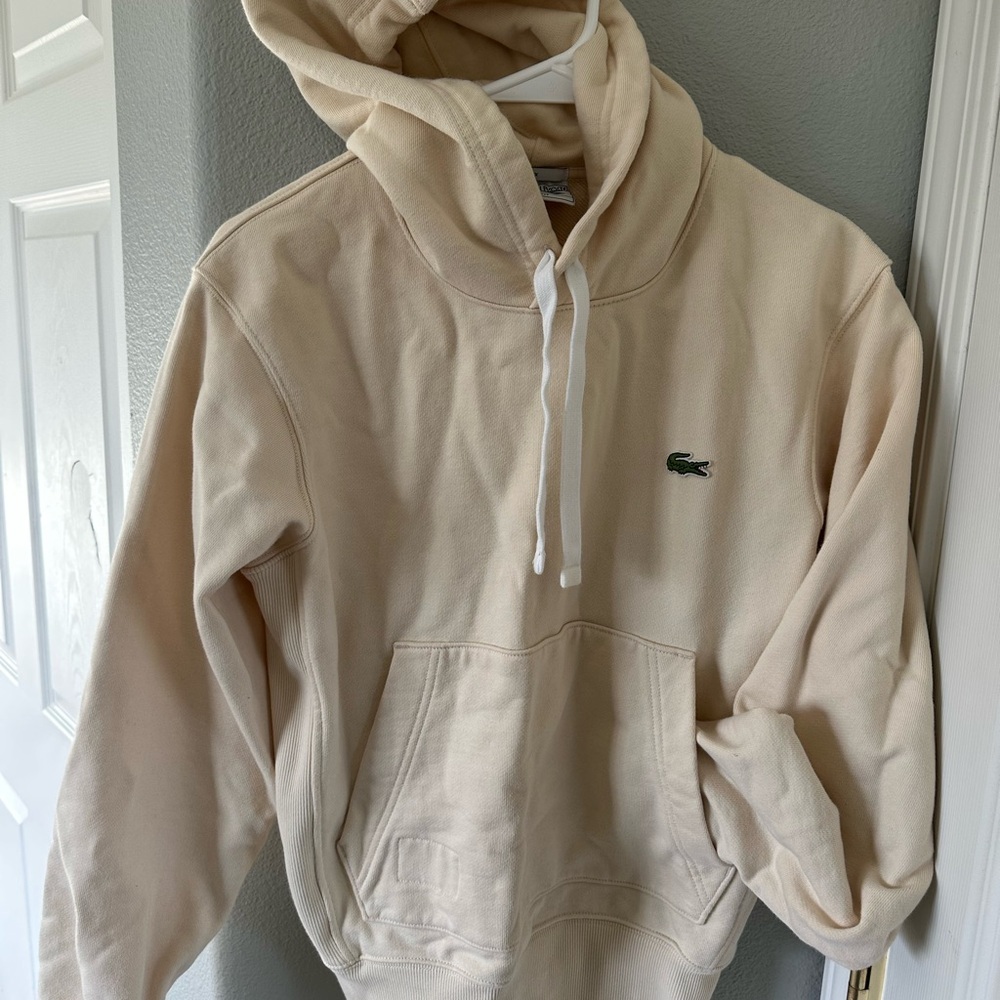 Lacoste cream Unisex hoodie Sweatshirt
